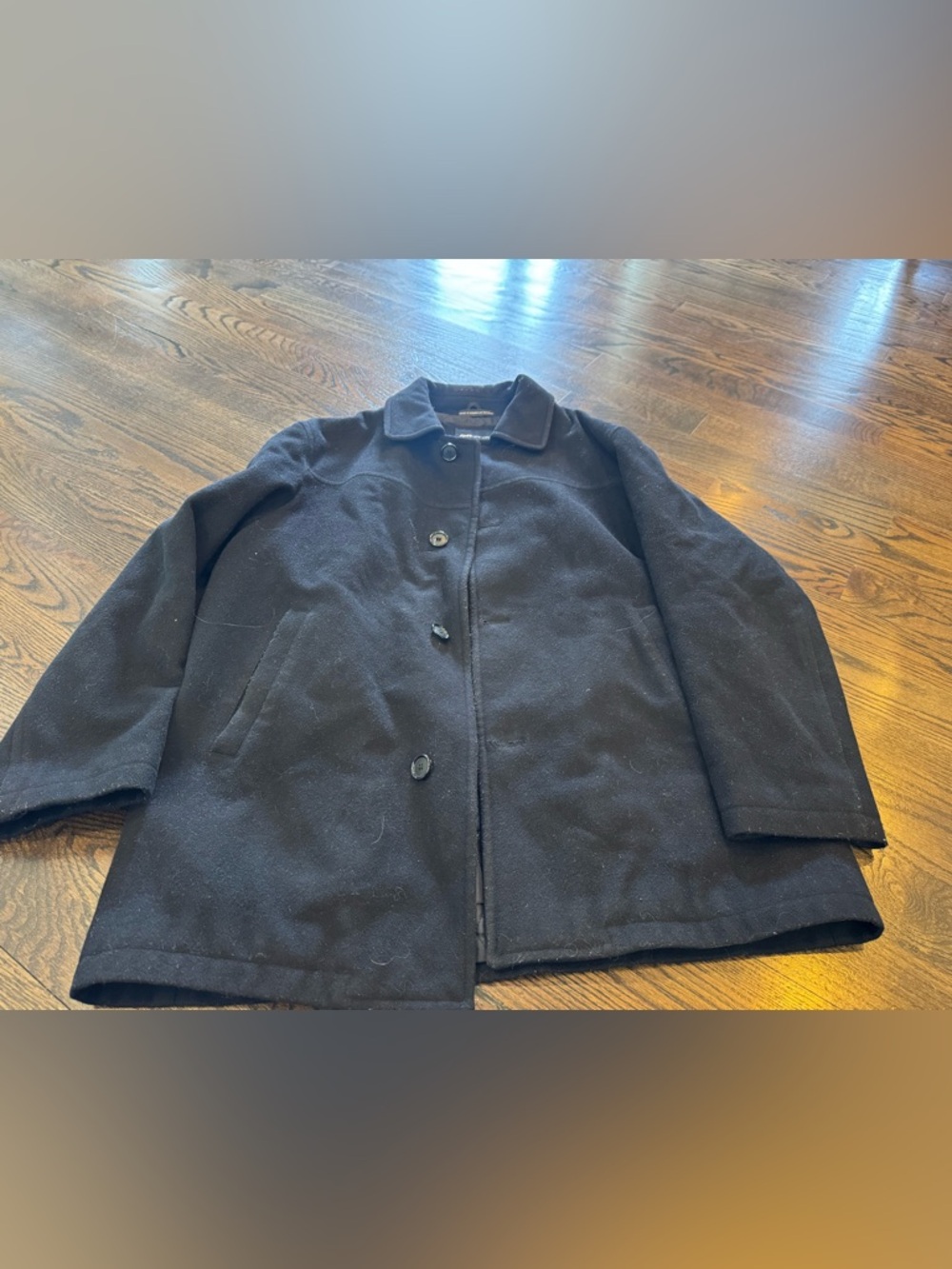 Jones New York Men's Black Wool Pea Coat